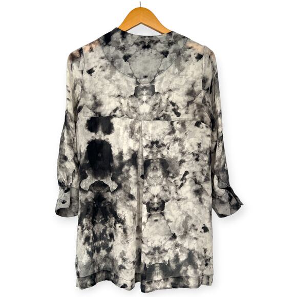 The ARK Clothing Co. Australia | Small | Silk Tie-Dye Ruffle Pullover Top Blouse - Picture 3 of 4